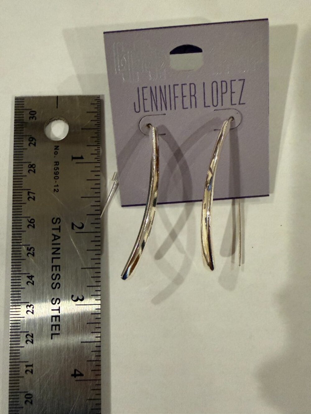 Jennifer Lopez Silver Drop Earrings